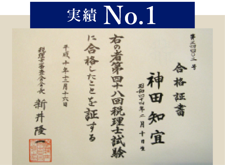 税理士試験の合格証書